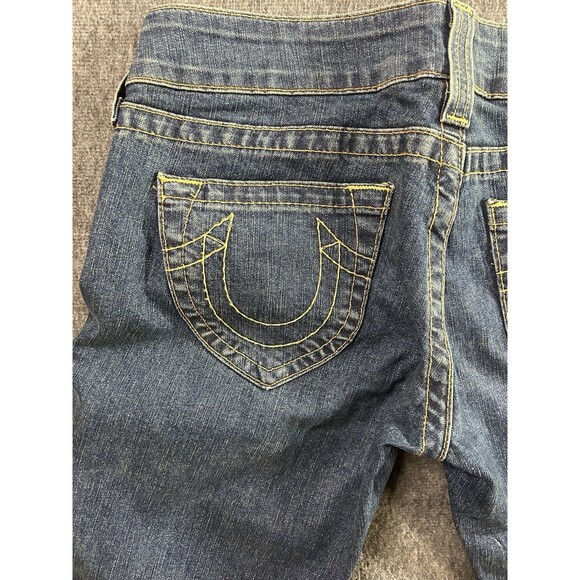 VTG True Religion Jeans Joey Big T Women’s Flared Legs Denim Blue Sz 29 USA Rare - Picture 14 of 14